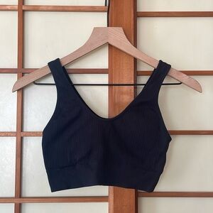 aerie | black ribbed bralette S